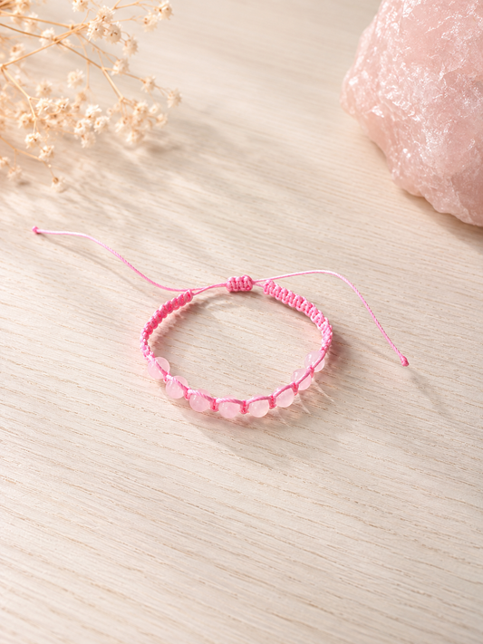 Pulsera de hilo con Cuarzo Rosa