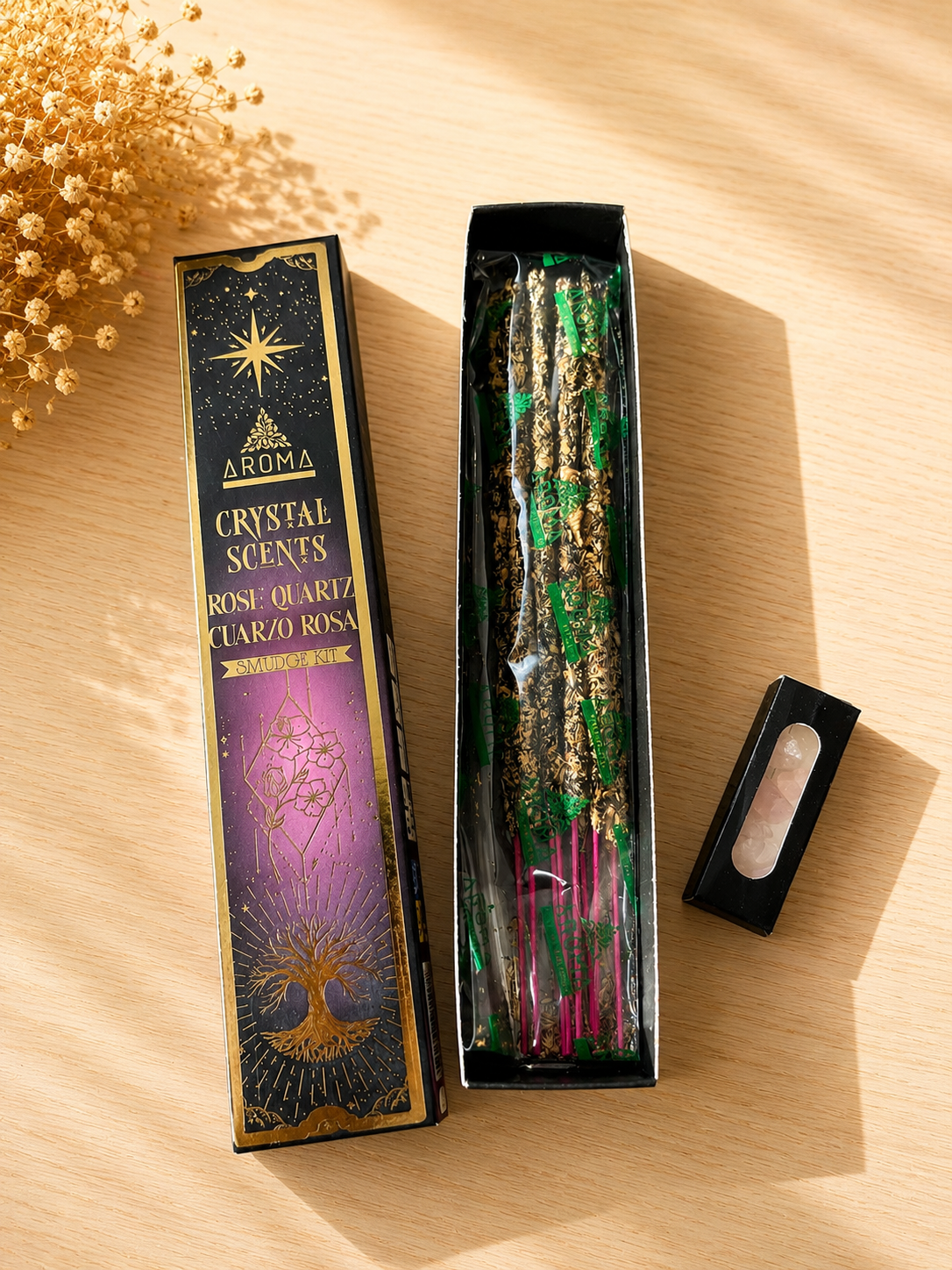 Incienso Crystal Scents Cuarzo Rosa – Smudge Kit