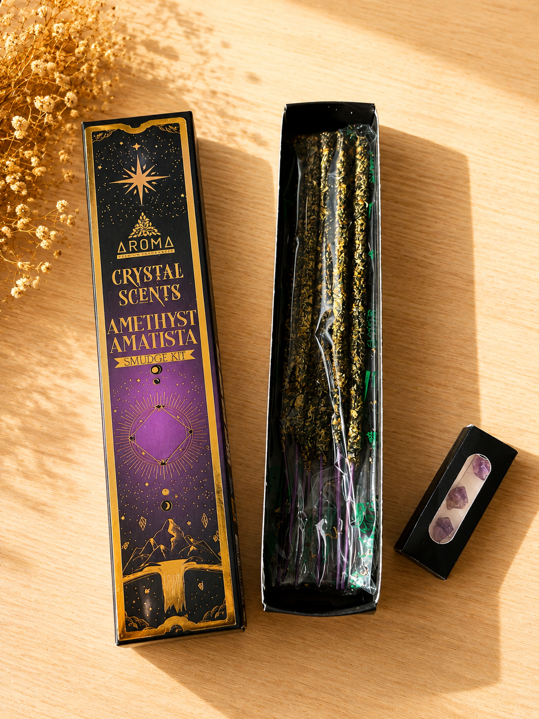 Incienso Crystal Scents Amatista – Smudge Kit