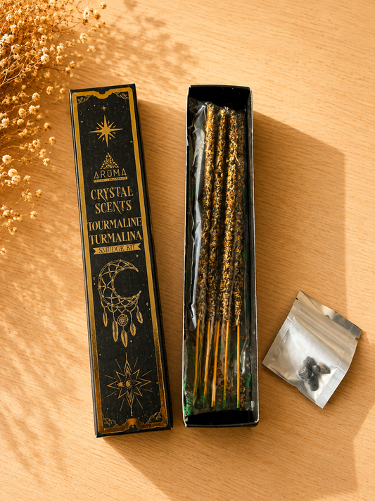Incienso Crystal Scents Turmalina – Smudge Kit